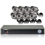 Lorex Weatherproof Indoor/Outdoor 4K Ultra HD Security Bullet 4 x Camera w/Long Range Color Night Vision and Wide Field of View (4 Pack) - Includes 8 Channel 4K DVR