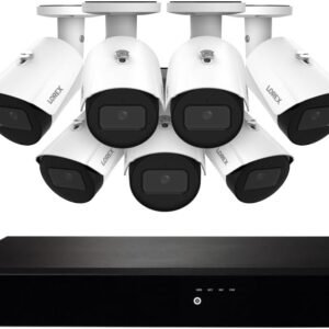 Lorex Fusion 4K Security Camera System with 4TB NVR – 16 Channel (Wired & Fusion WiFi) PoE Wired Home Security System with 7 Bullet IP Cameras – Color Night Vision, Motion Detection (White)