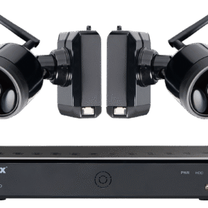 1080p Outdoor Wireless Camera System, 2 Rechargeable Wire Free Battery Powered Black Cameras, 95ft Night Vision, 1TB Hard drive,