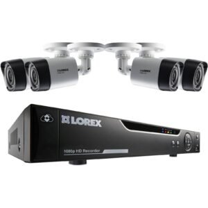 Lorex 1080p Weatherproof Indoor/Outdoor Home Surveillance Security System, 4 Super HD Bullet Cameras w/Long Range Color Night Vision and Wide Field of View (4 Pack) - Smart Home Compatibility